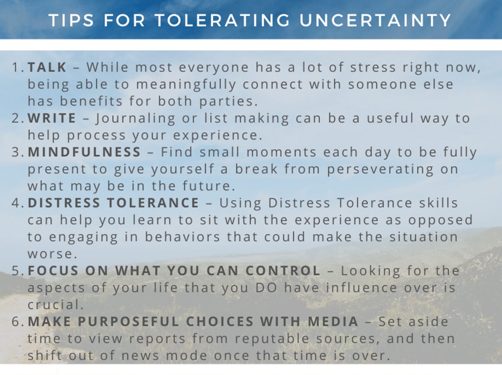 Tolerating Uncertainty - AllHealth Network - Mental Health Counseling ...